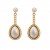 Rose Gold plated water drop pearls chain earrings for women 